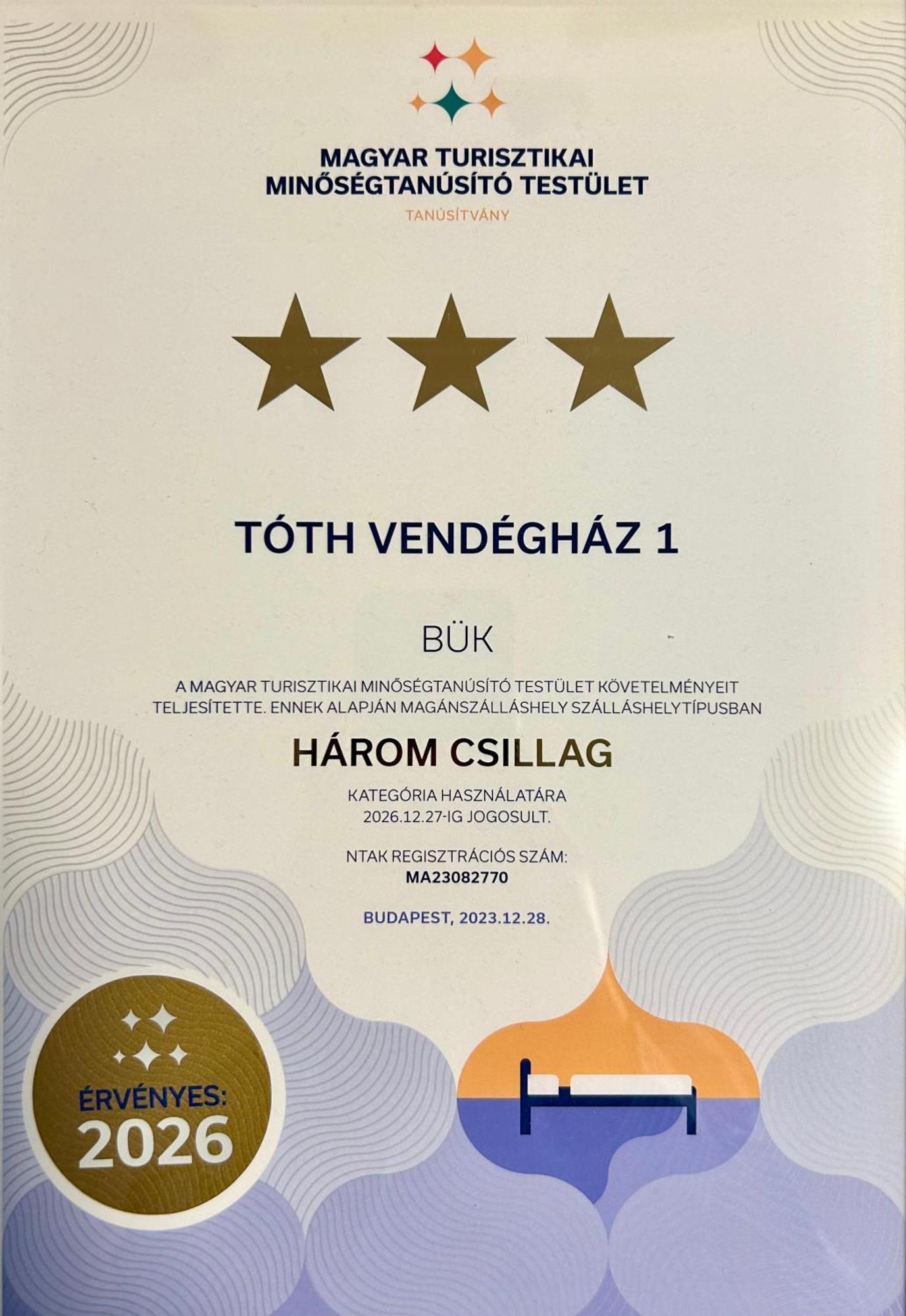 Tóth Vendégház Bük Esterno foto